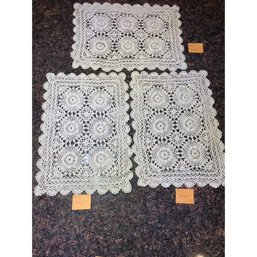 Vintage Crochet Lace Cream Doily 10.5